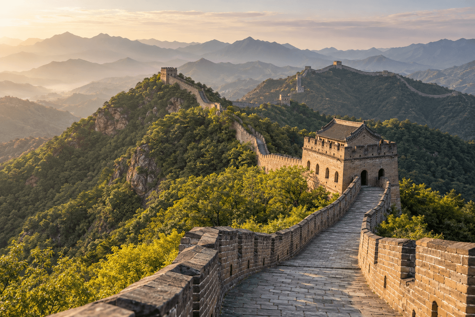 AI illustration: Great Wall · Mutianyu, China